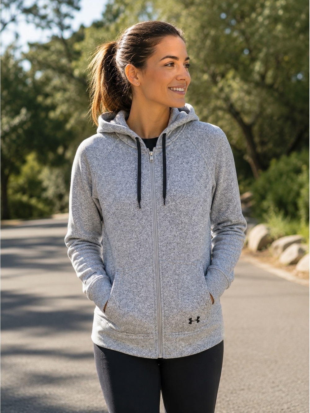 Under Armour women's gray hooded zip jacket PERFOMANCE